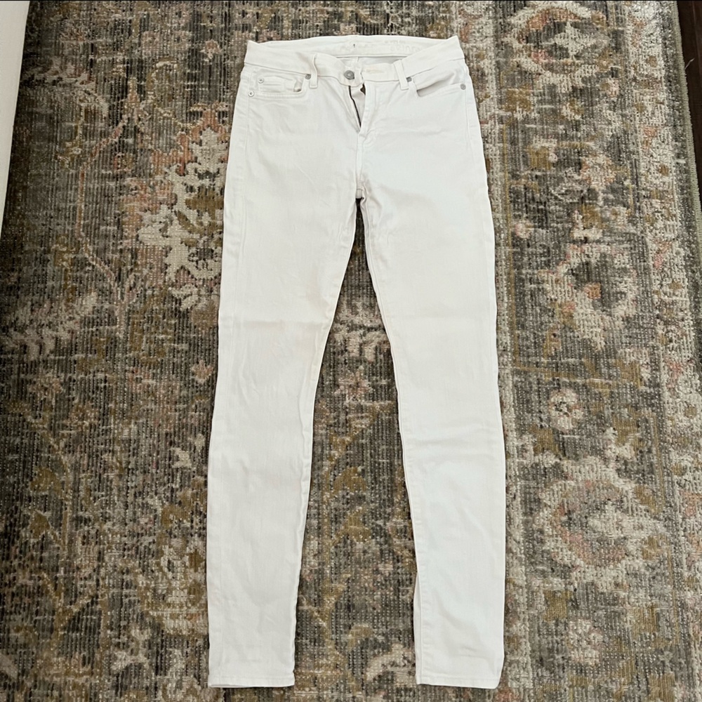 7 for All Mankind mid-rise skinny jean white